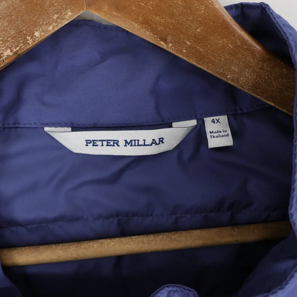 Peter Millar Mercer Vest Mens 4X Blue Full Zip Windproof Water Resistant